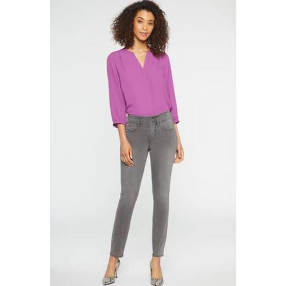NYDJ Denim - NYDJ Ami Lift Tuck Skinny Mid Rise Petite Legging Jeans Grey Wash Womens Size 8